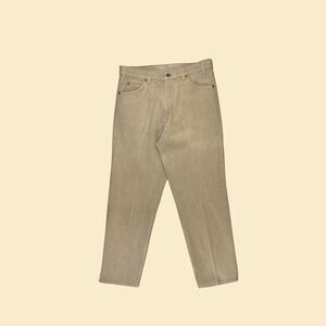 90s Levis 550 36x30 beige jeans, vintage orange tab mens relaxed fit denim pants